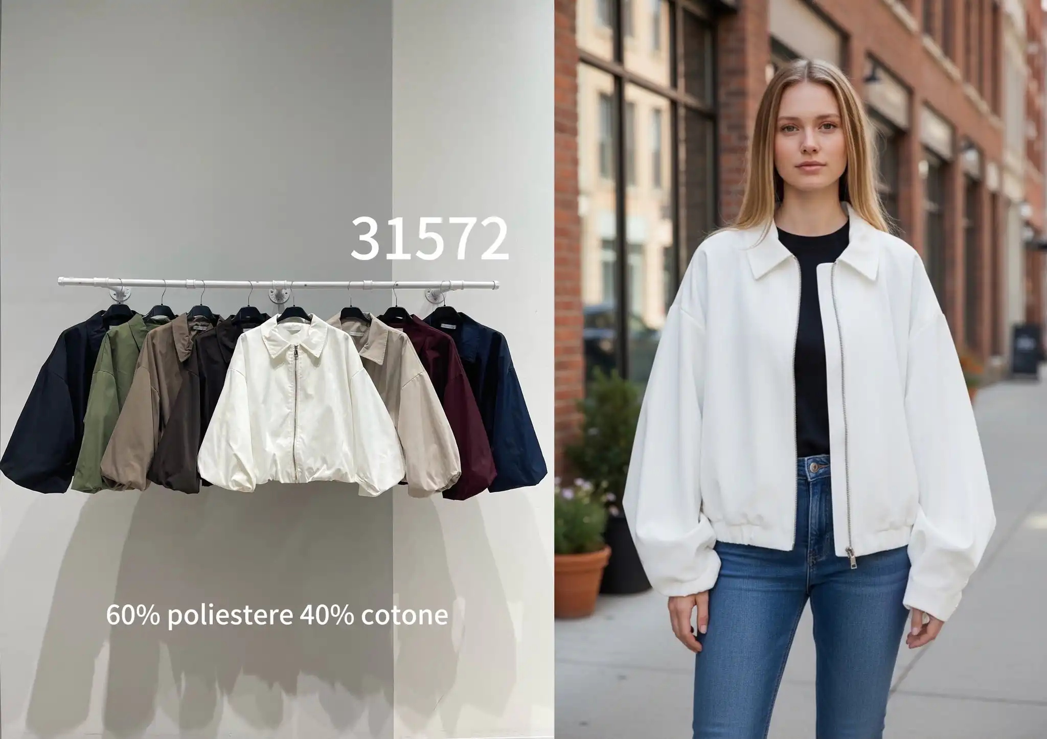 Kurzjacke mit Reißverschluss