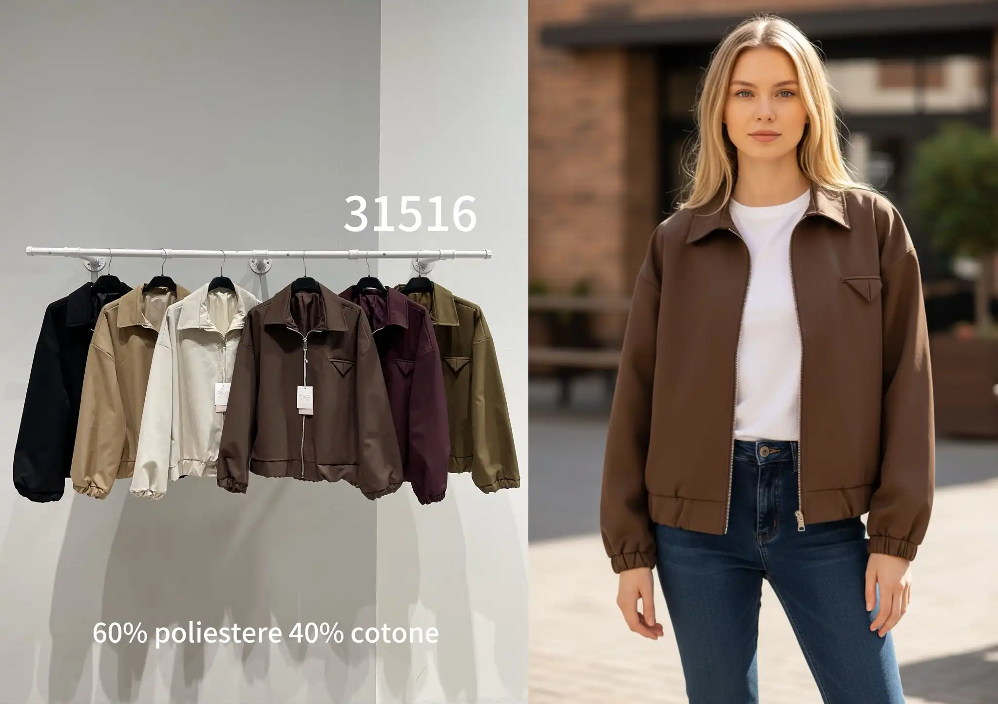 Kurzjacke mit Reißverschluss