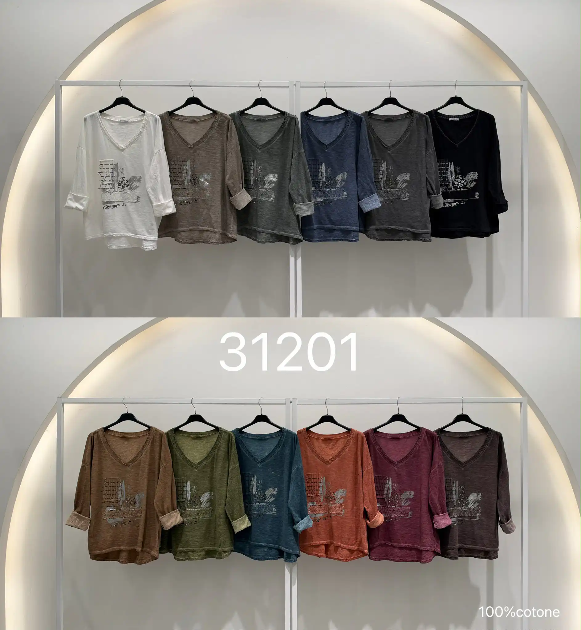Lockere Bluse mit V-Ausschnitt