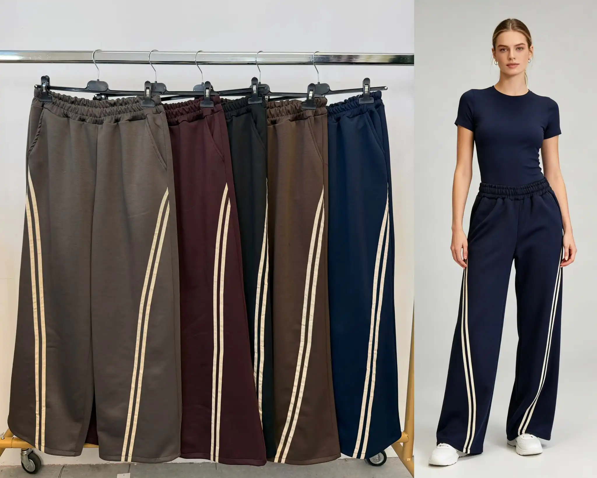Lockere Sweatpants im Wide-Leg