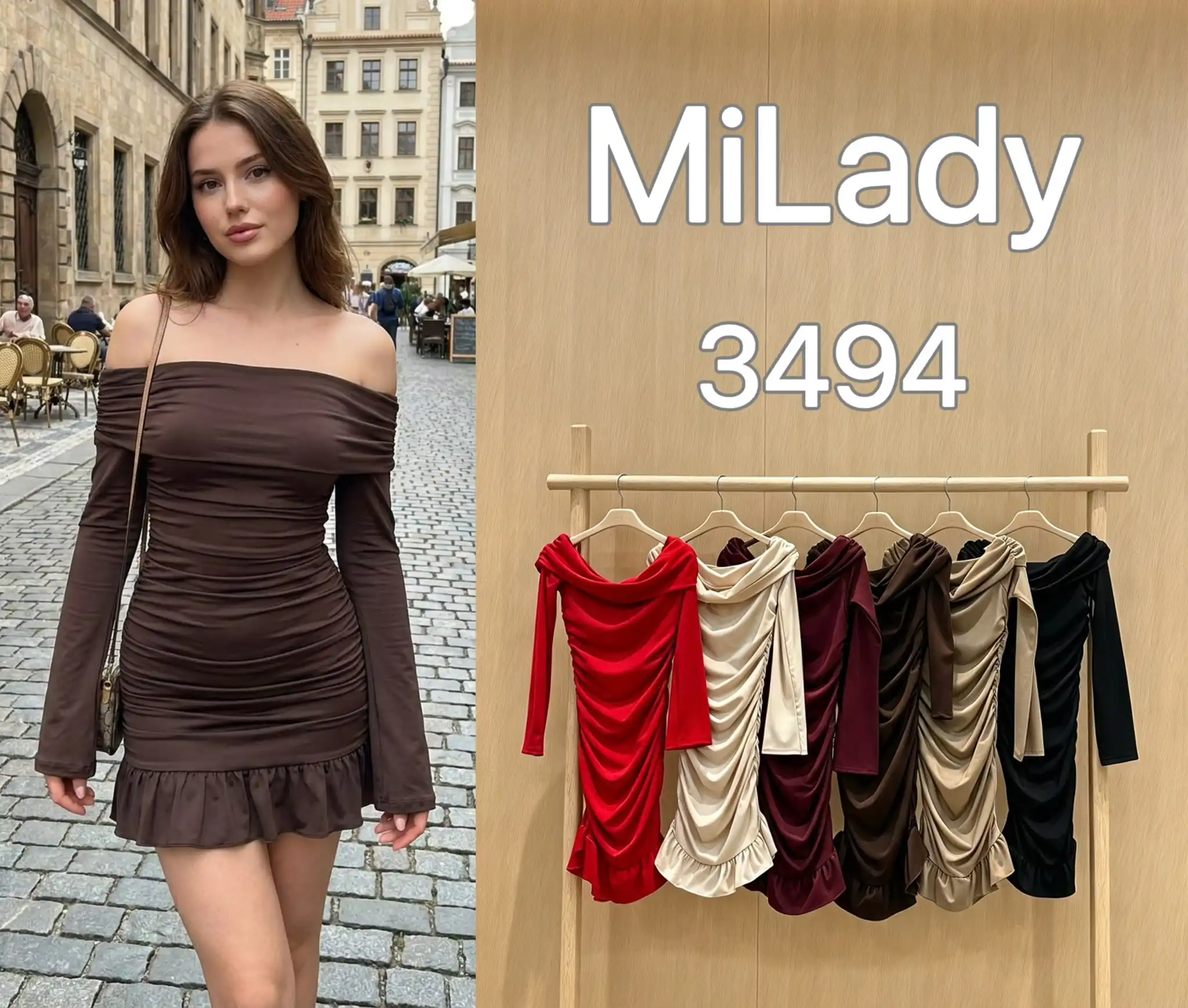 Mini Enges Off-Shoulder-Kleid