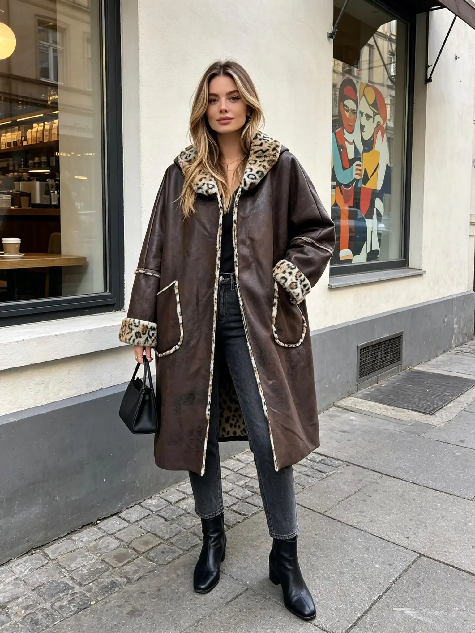 Oversize-Jacke mit Kragen