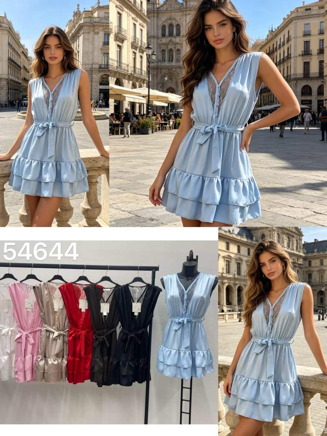 A-Linien Kleid mit Rüsche
