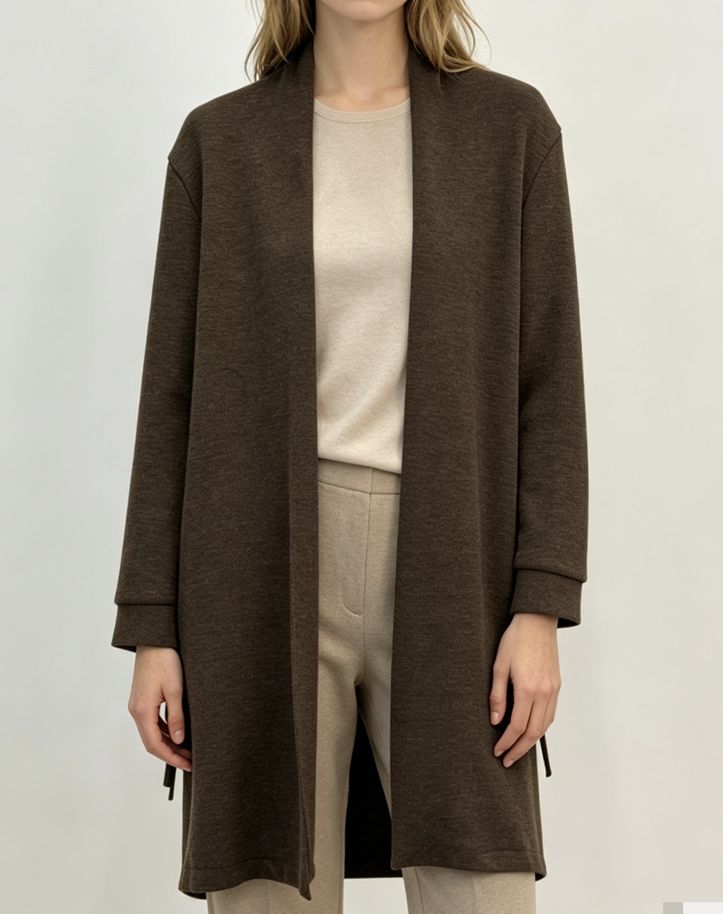 Langer Cardigan mit Fransen
