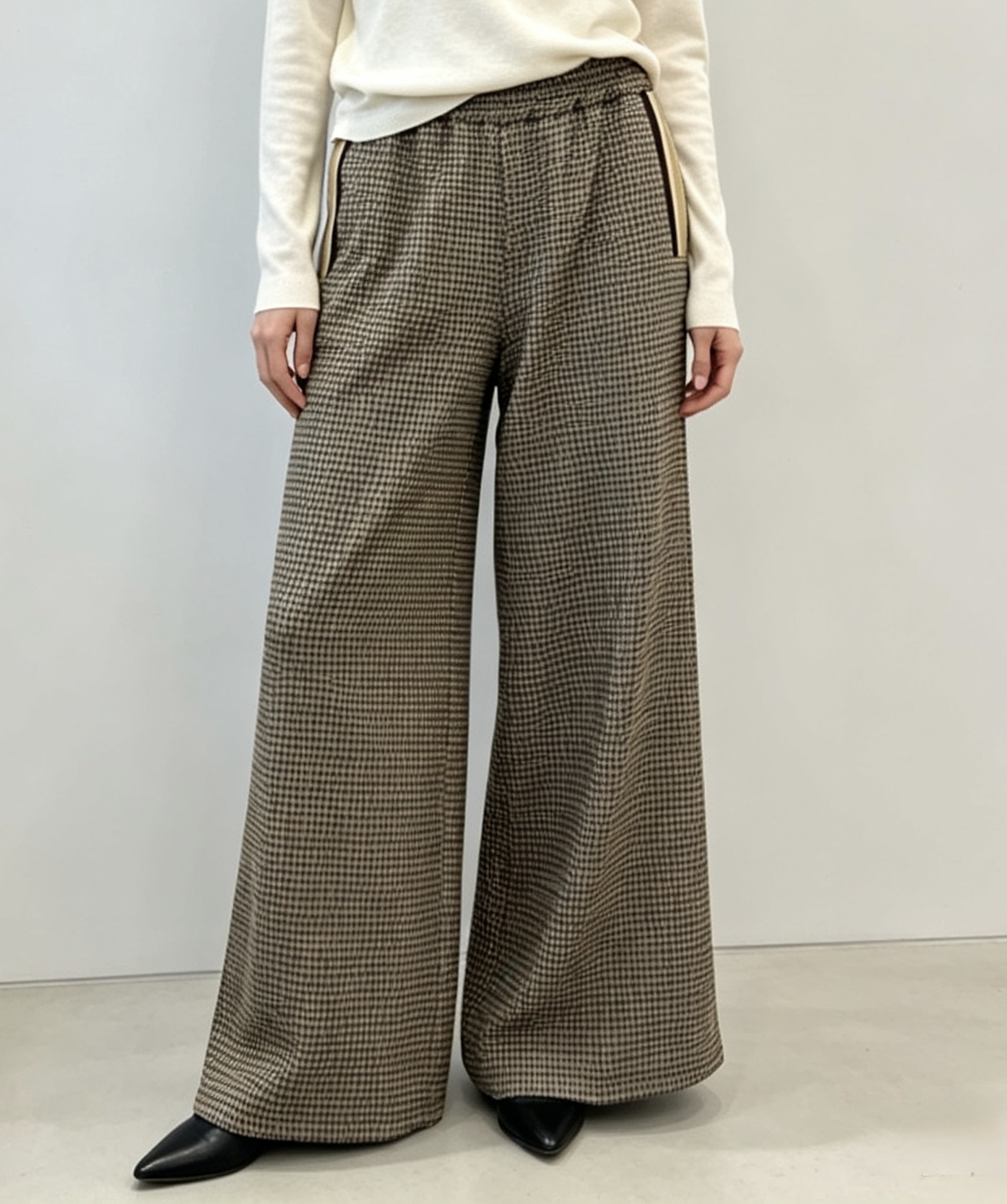 Weit geschnittene High‑Waist‑Hose