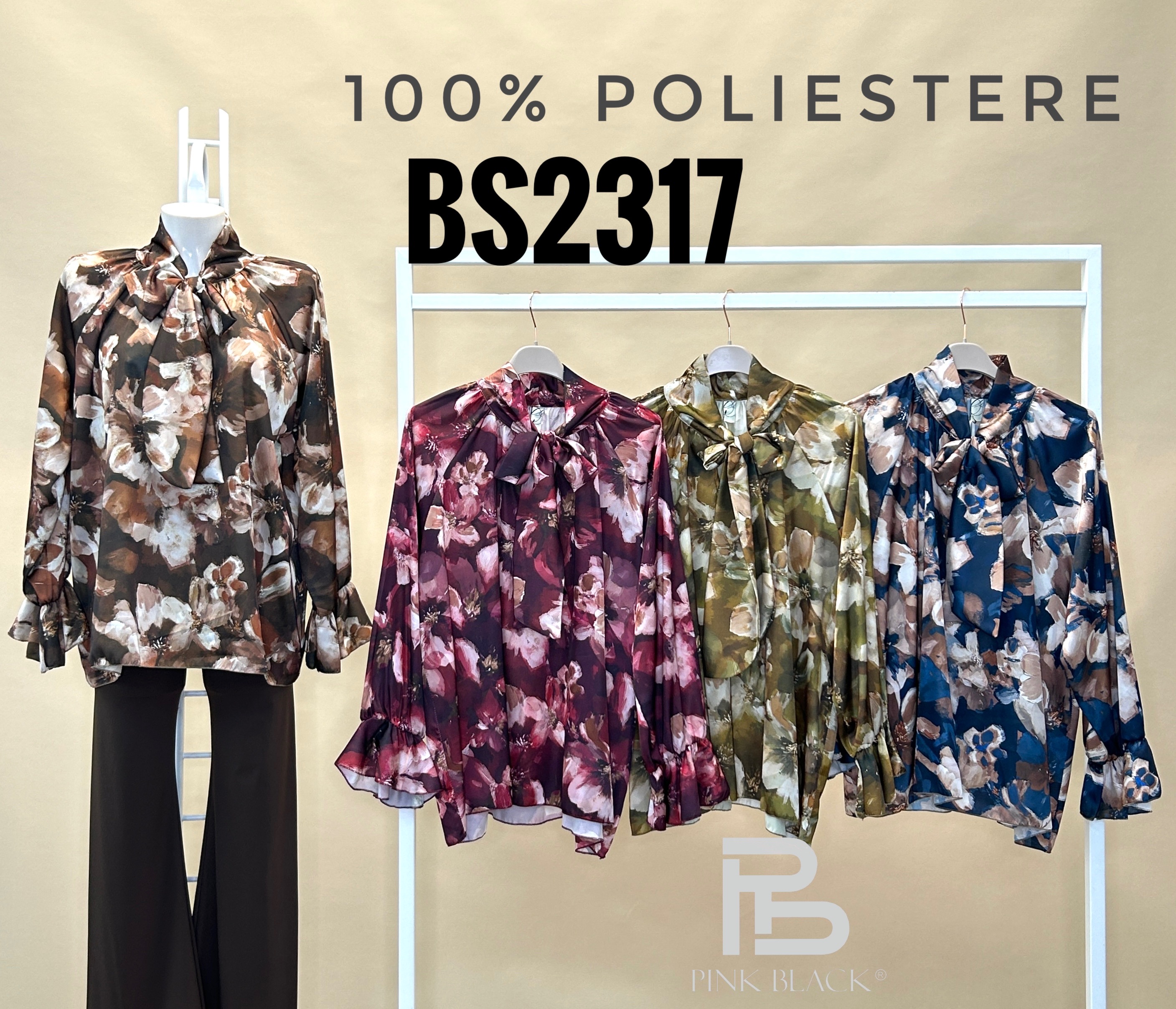 Bluse mit Schleife und Rüschen