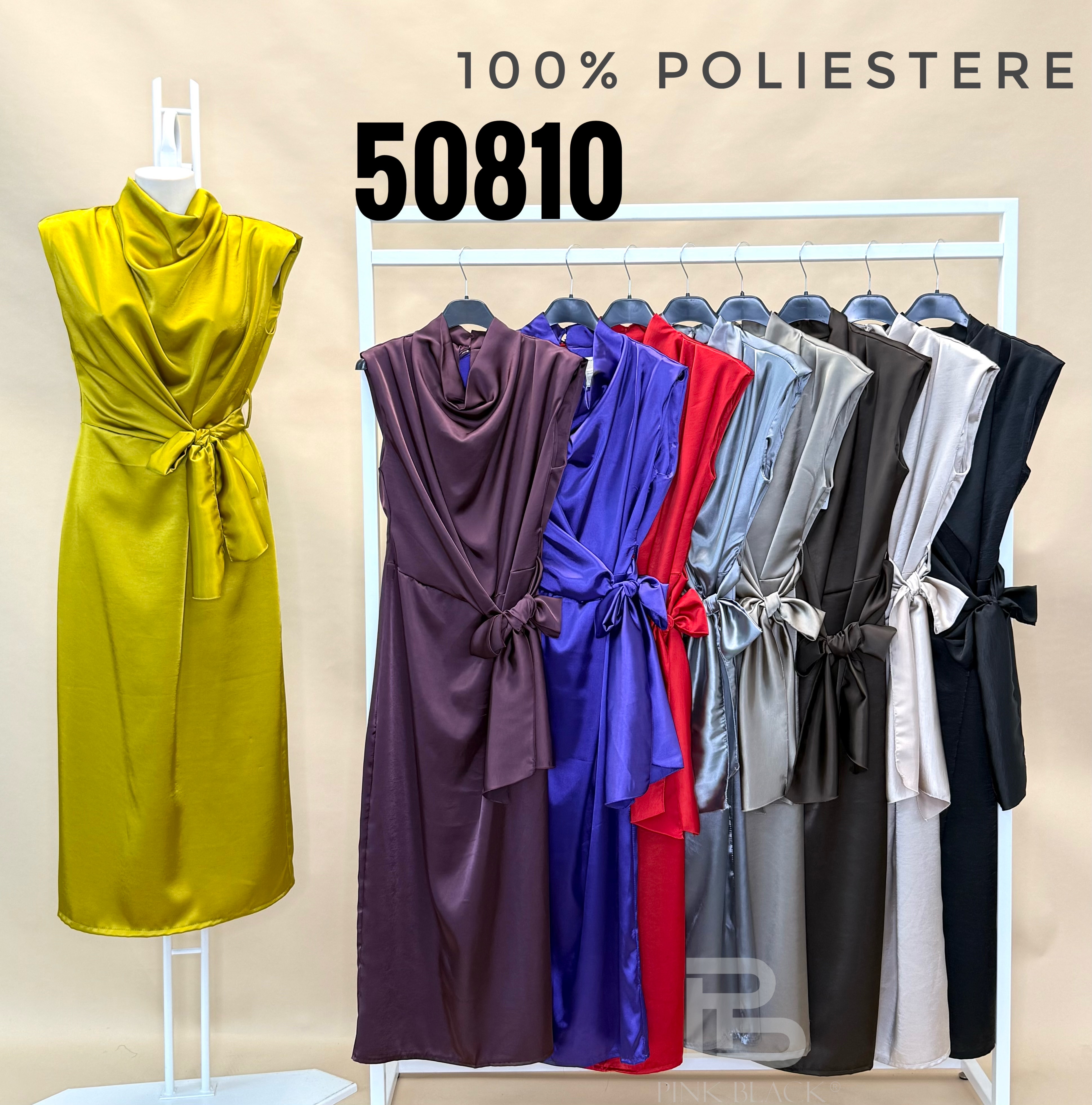 Satiniertes Wickel-Midikleid mit Wasserfallausschnitt