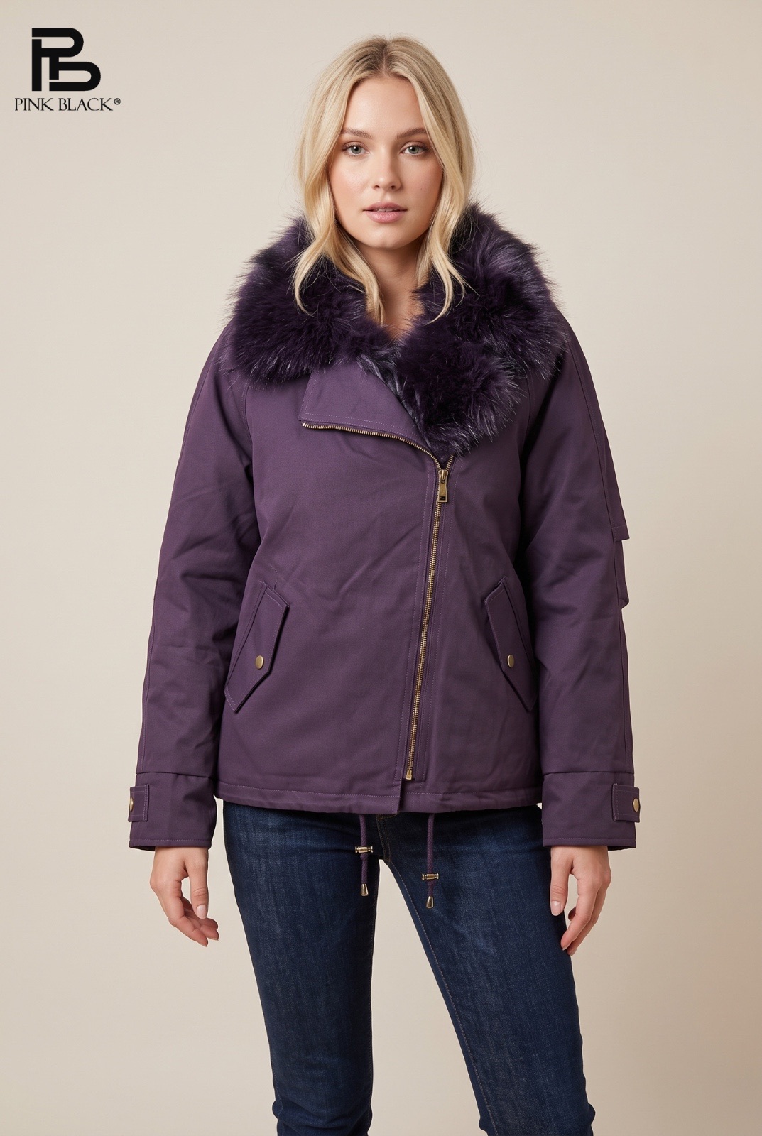 Jacke mit Fellkragen