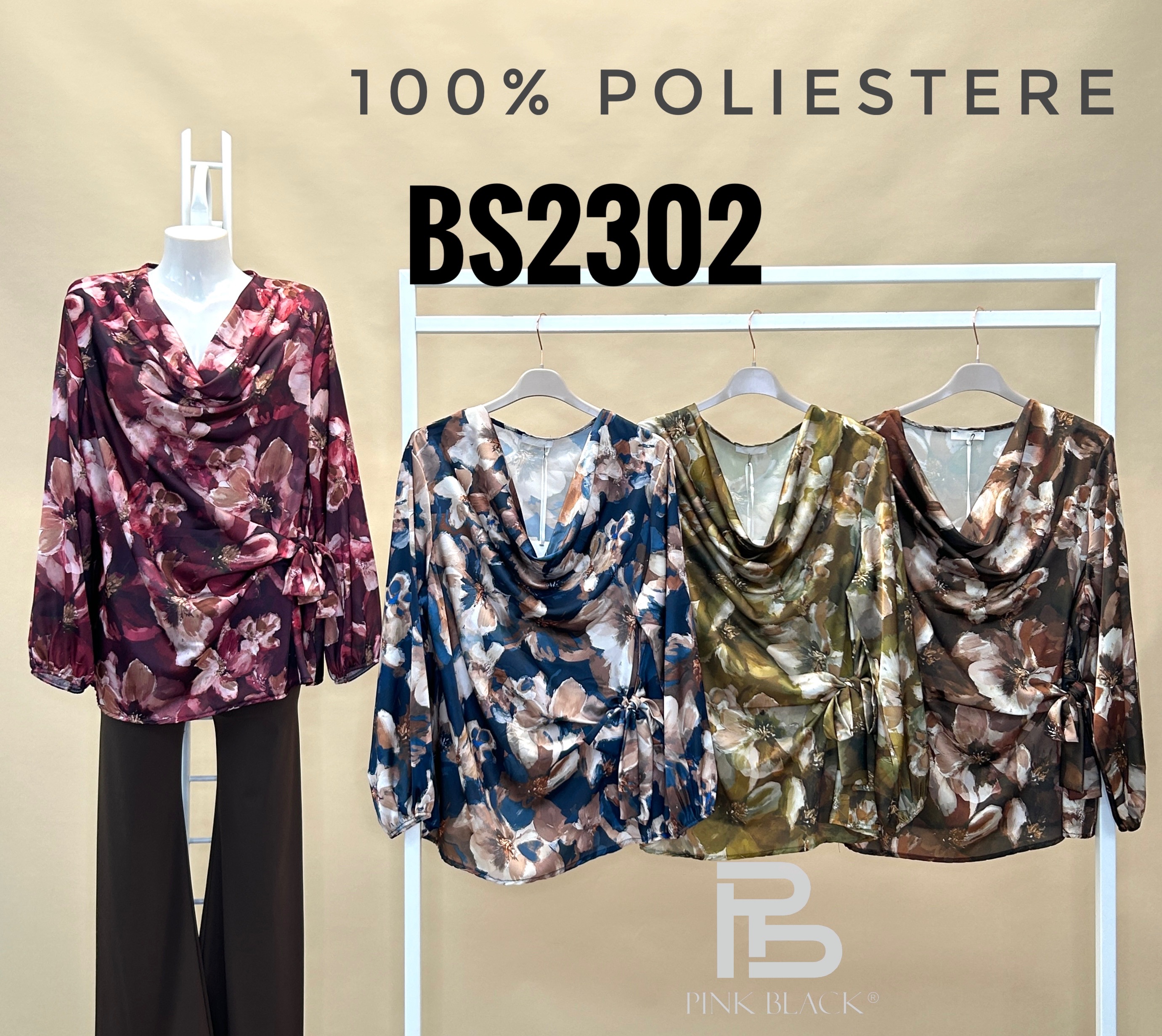 Bluse mit Wasserfall-Ausschnitt