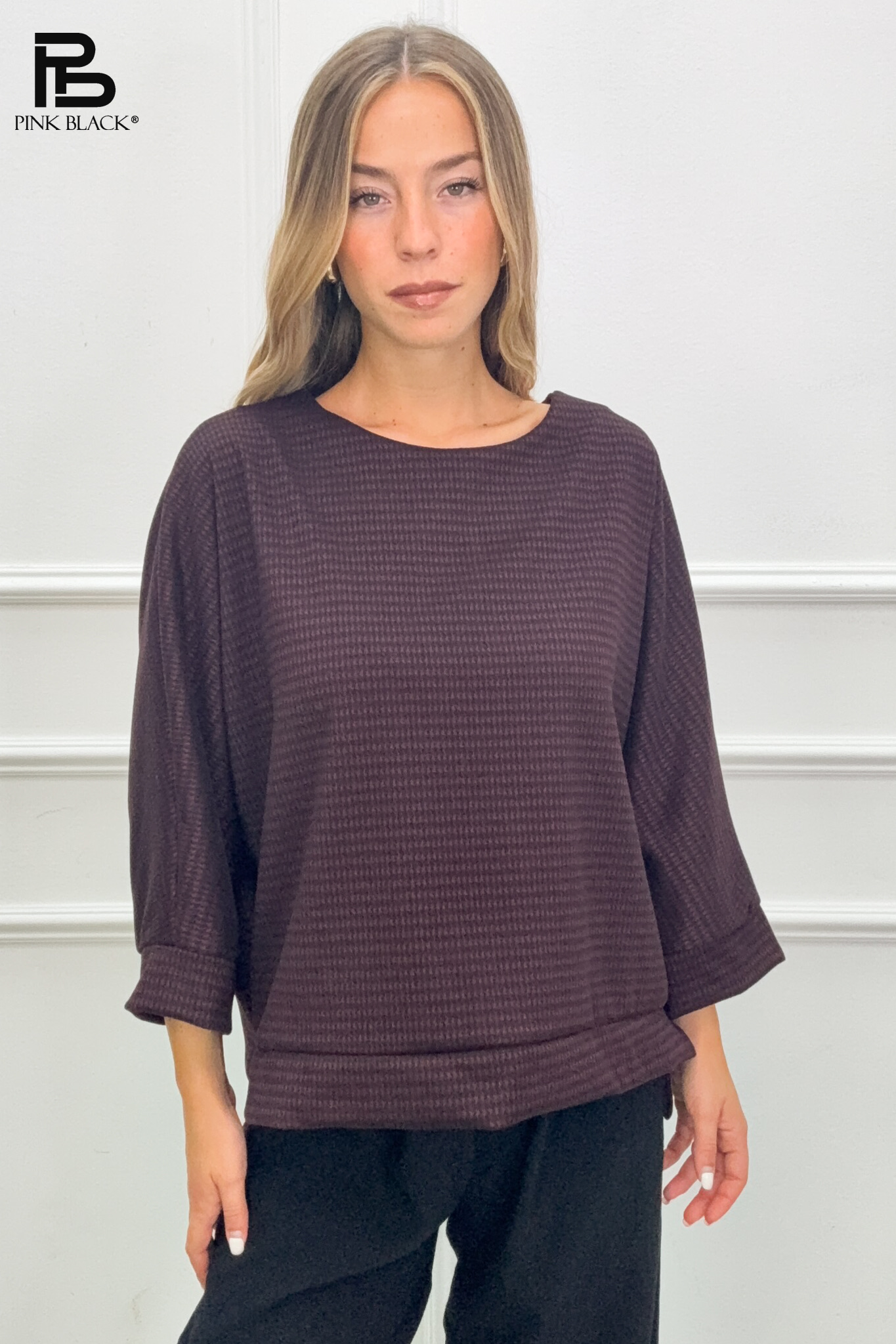 Lockere Bluse mit U-Boot-Ausschnitt