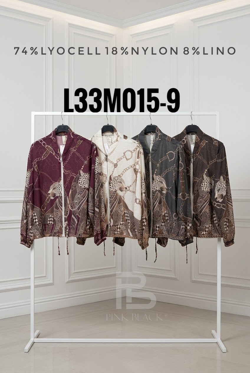 Bomberjacke mit abstraktem Allover‑Print und Stehkragen