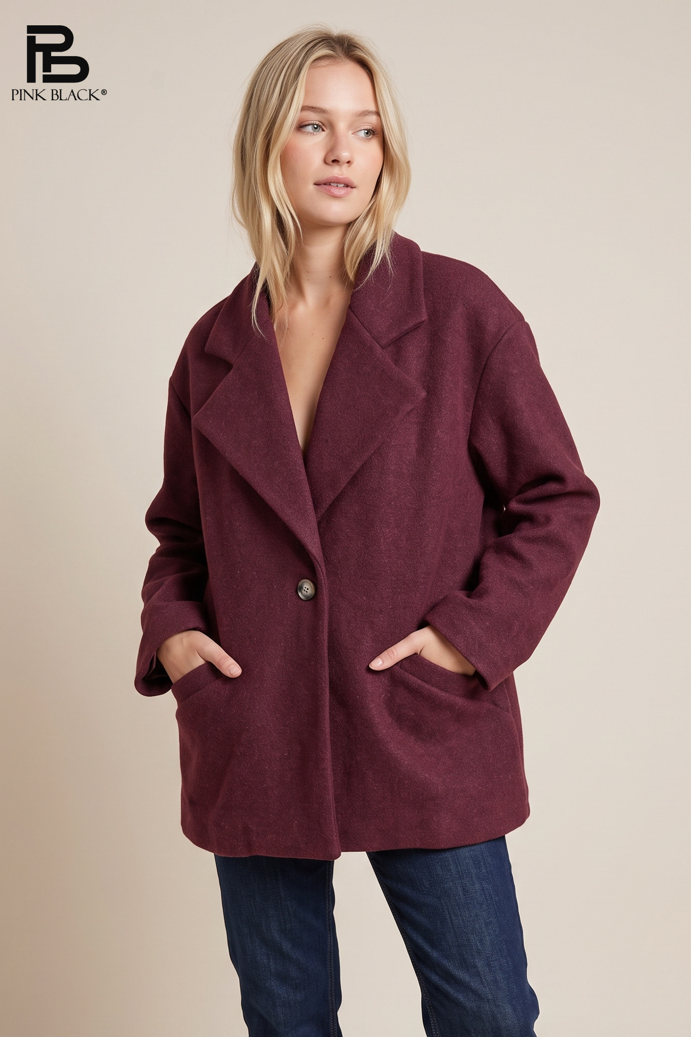 Verlängerter Blazer mit Revers