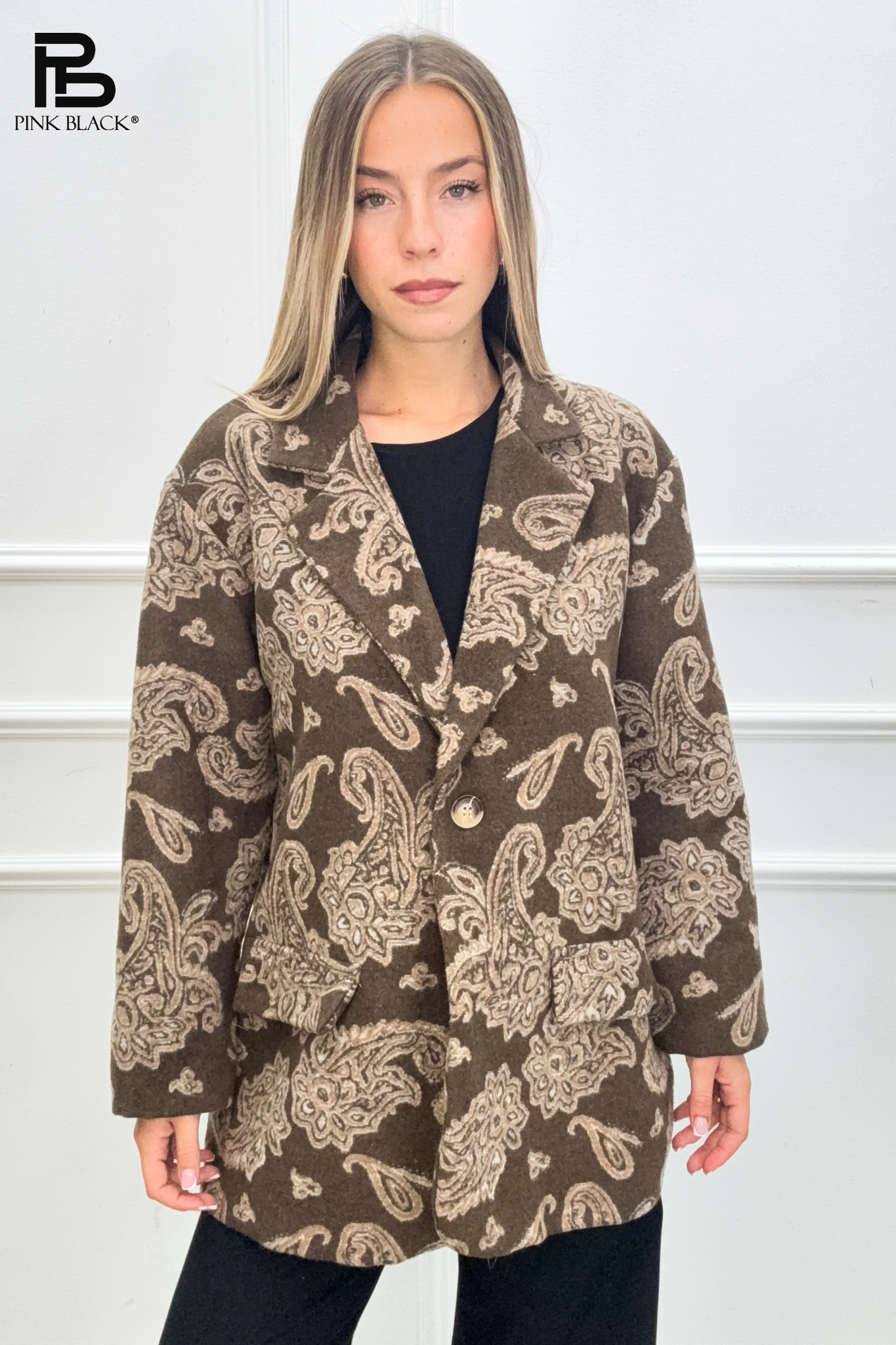 Langer Mantel mit Paisley-Muster