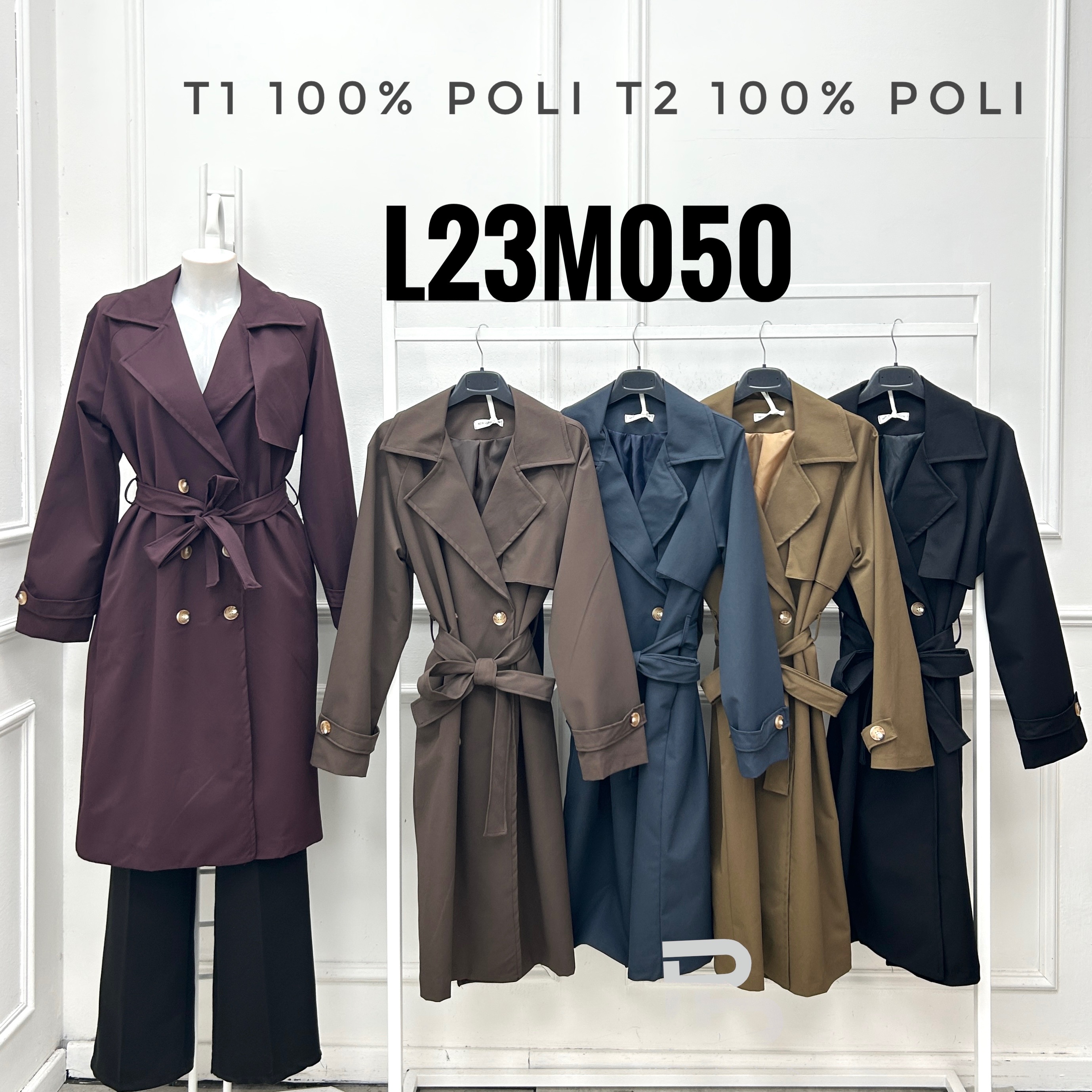 Klassischer taillierter Trenchcoat mit Gürtel