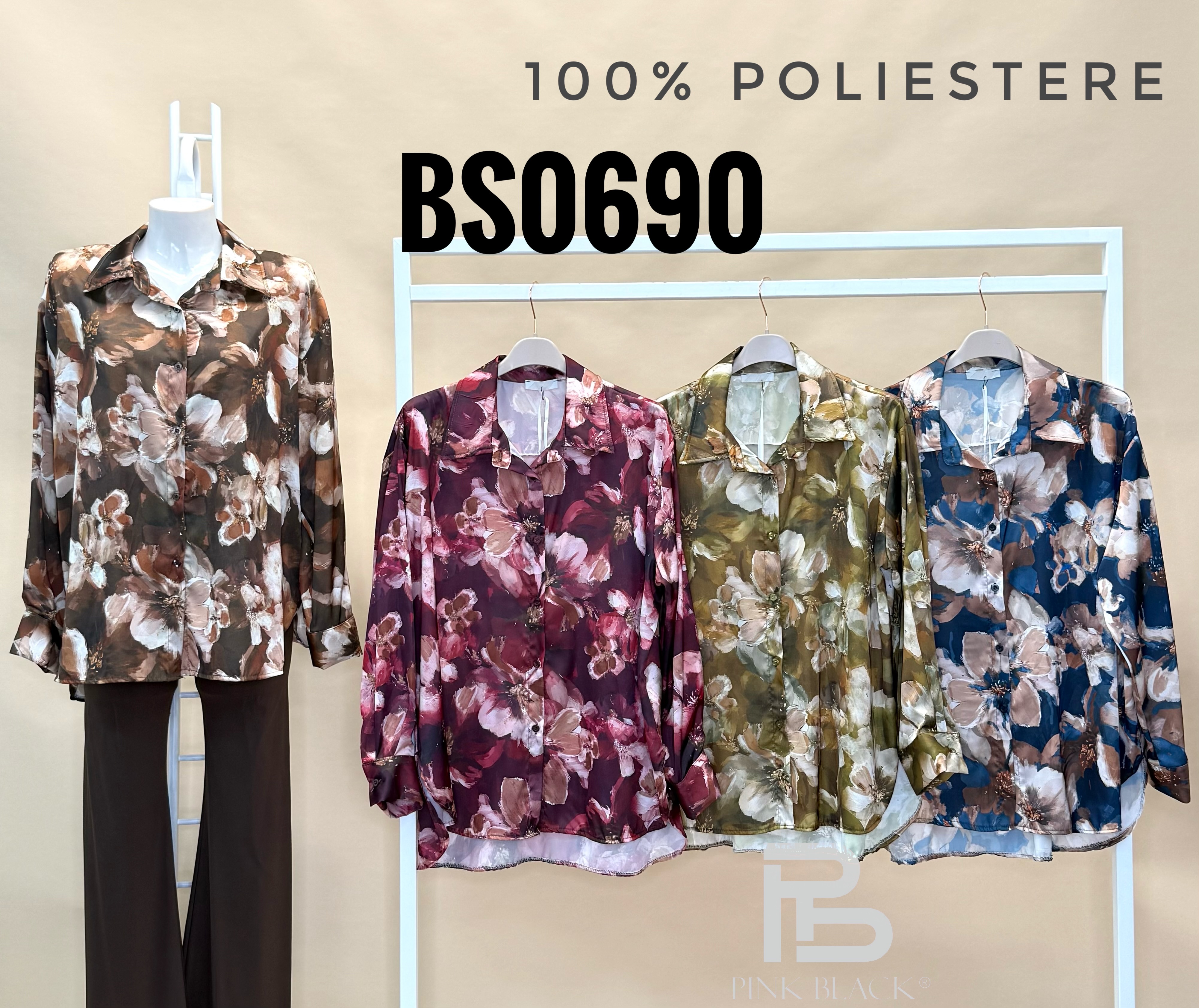 Bluse mit großem Blumenmuster