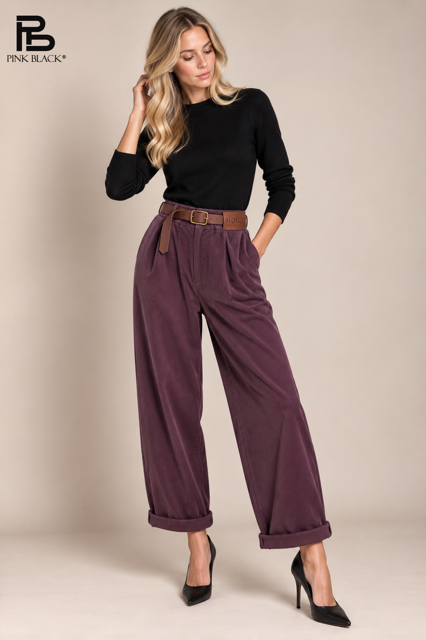 Weite Hose mit Falten