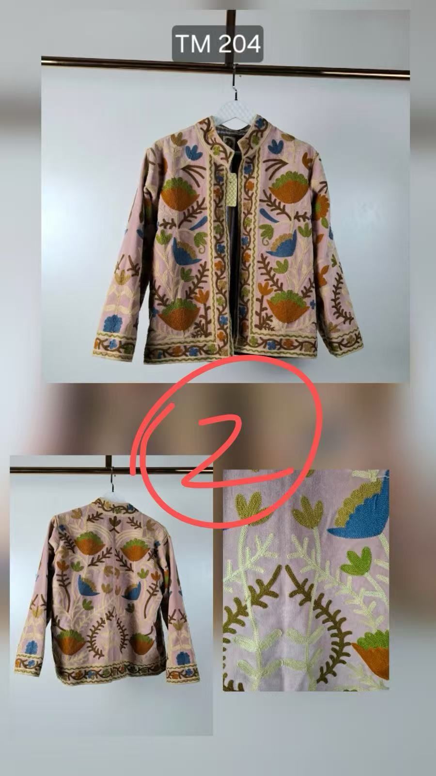 Gerade Jacke mit Stickerei