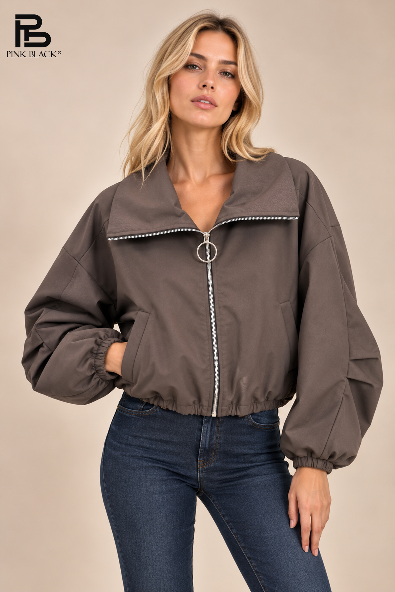 Oversized Jacke mit Kragen