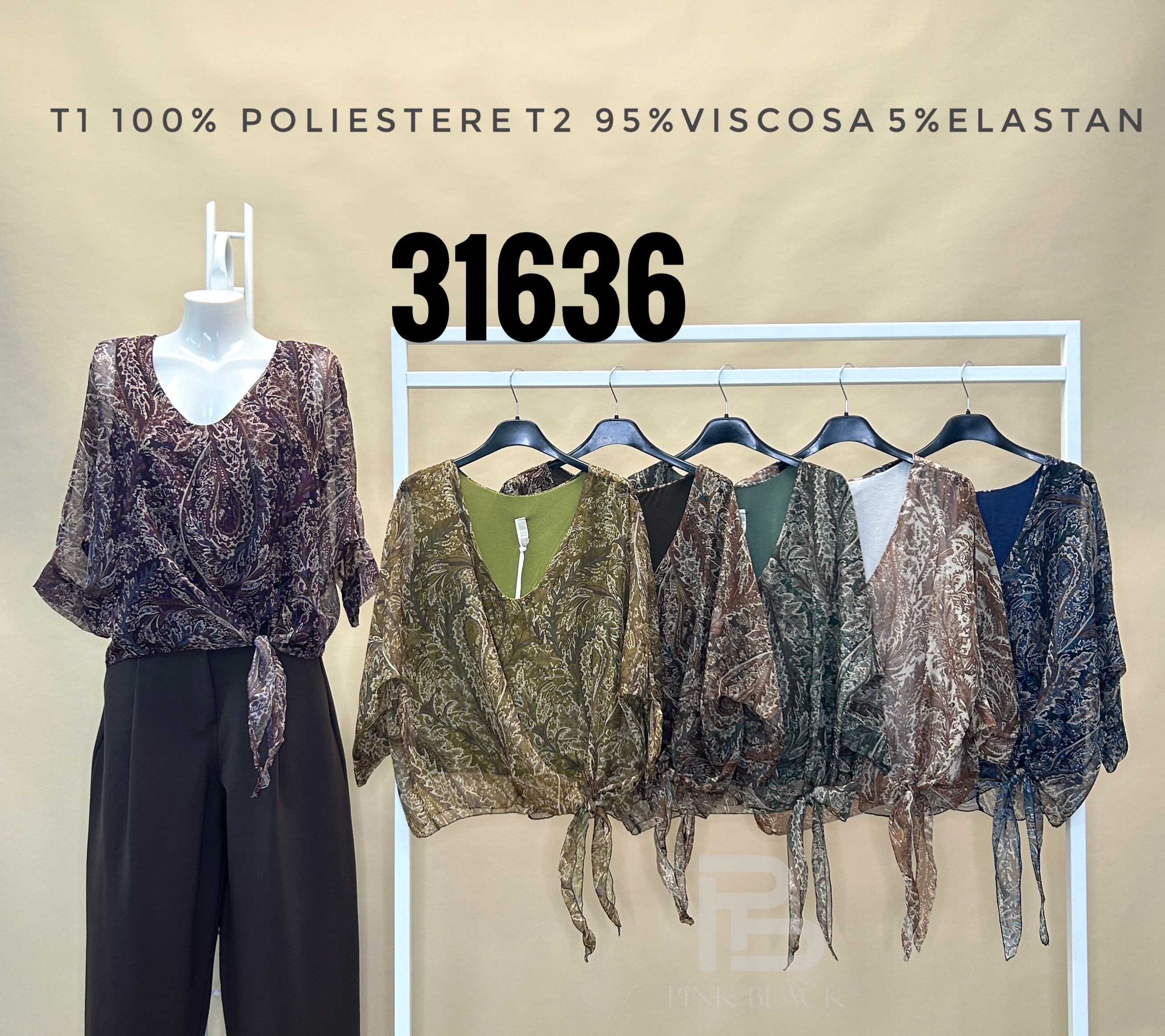 Locker sitzende Bluse mit Bindetail