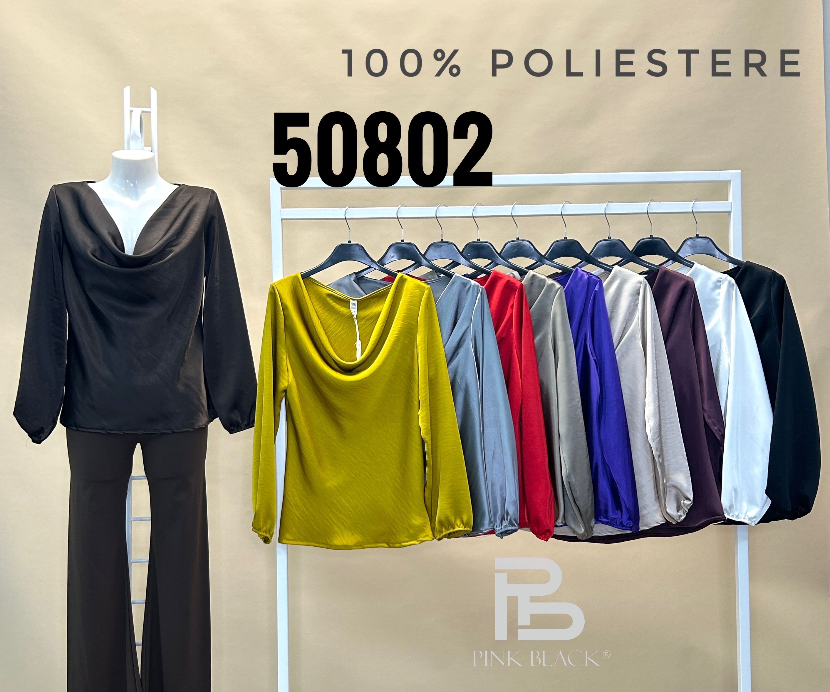 Bluse mit Wasserfallkragen