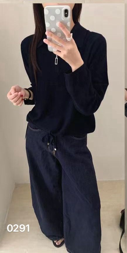 Pullover mit halbem Rollkragen und Kordeln