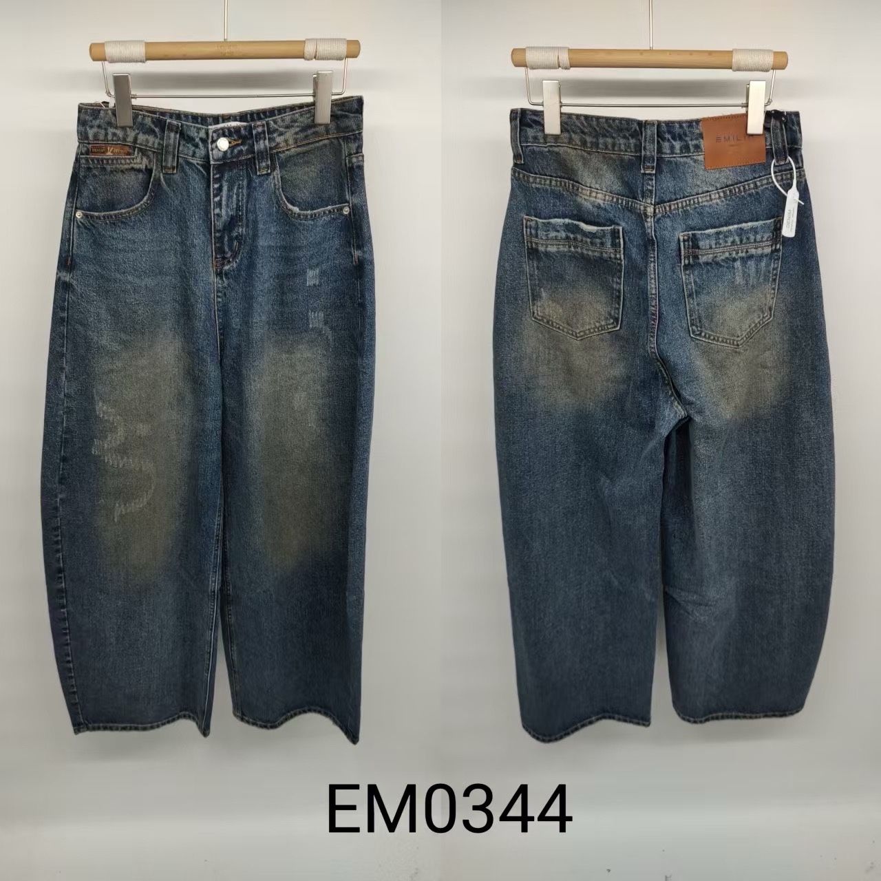 Gerade Jeans mit Used-Effekt