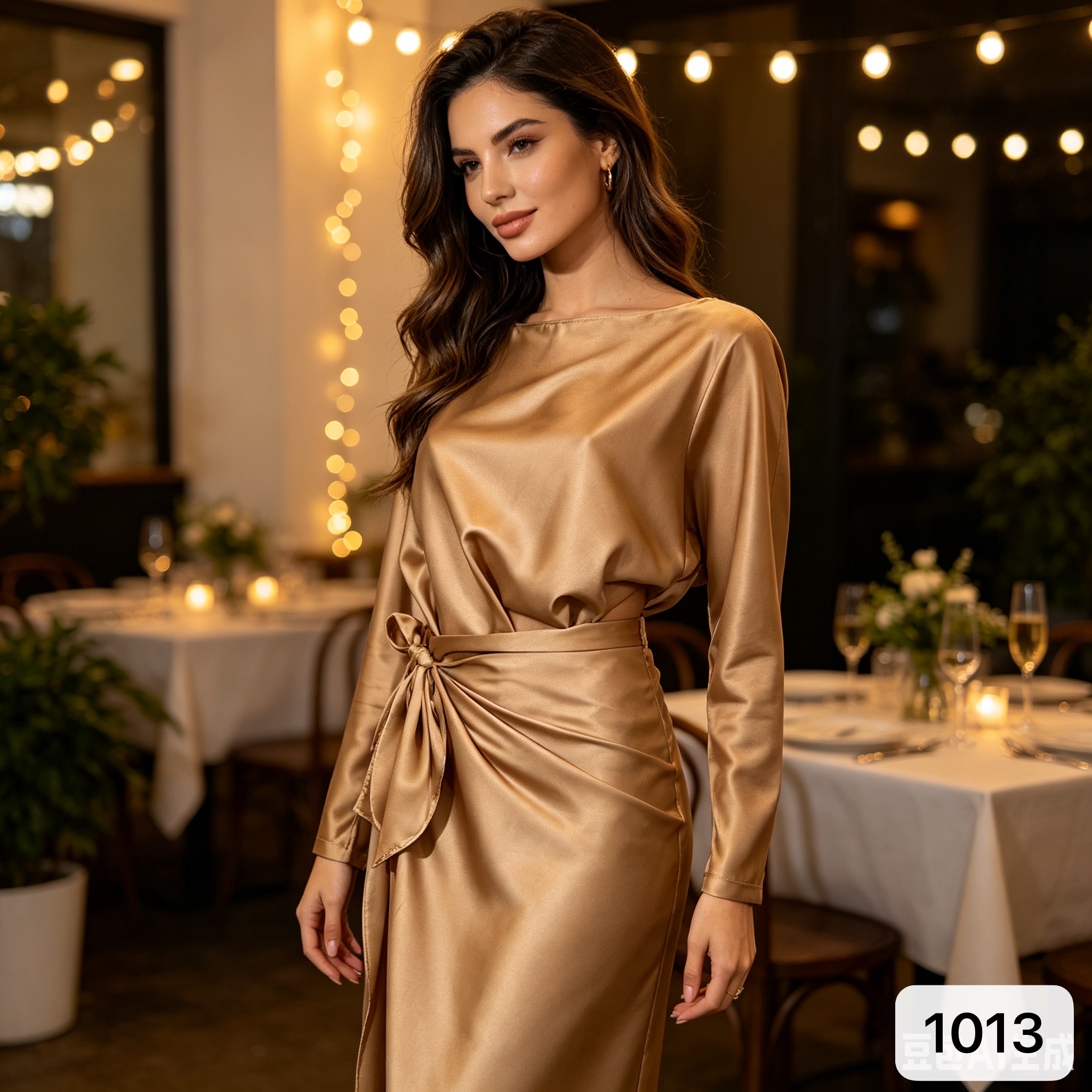 Wickel-Midikleid mit Taillengürtel