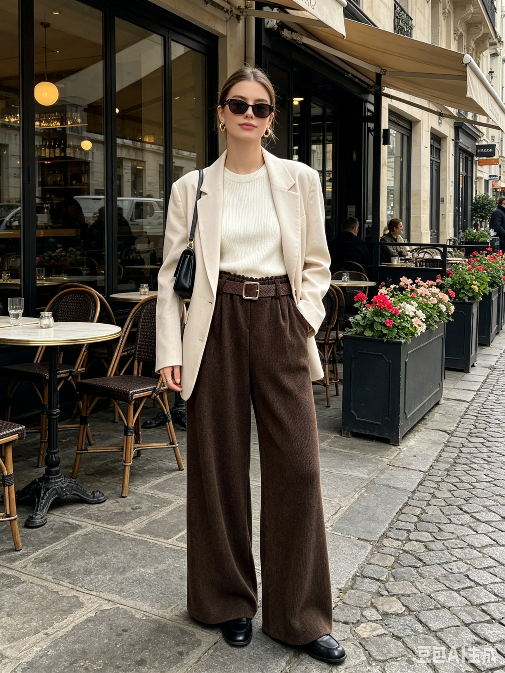 Wide-Leg Hose mit Gürtel