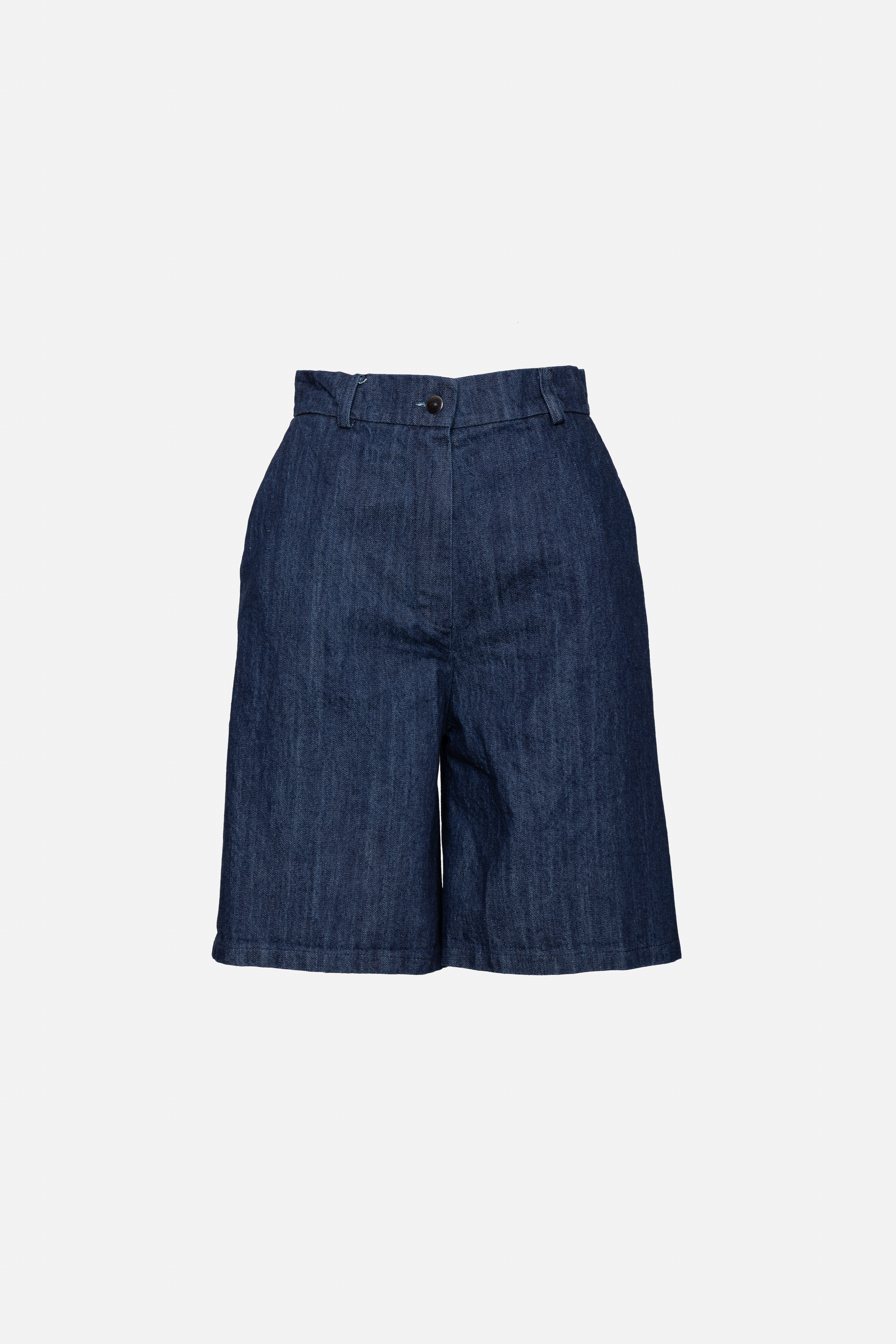Bermuda-Shorts mit hohem Bund aus Denim