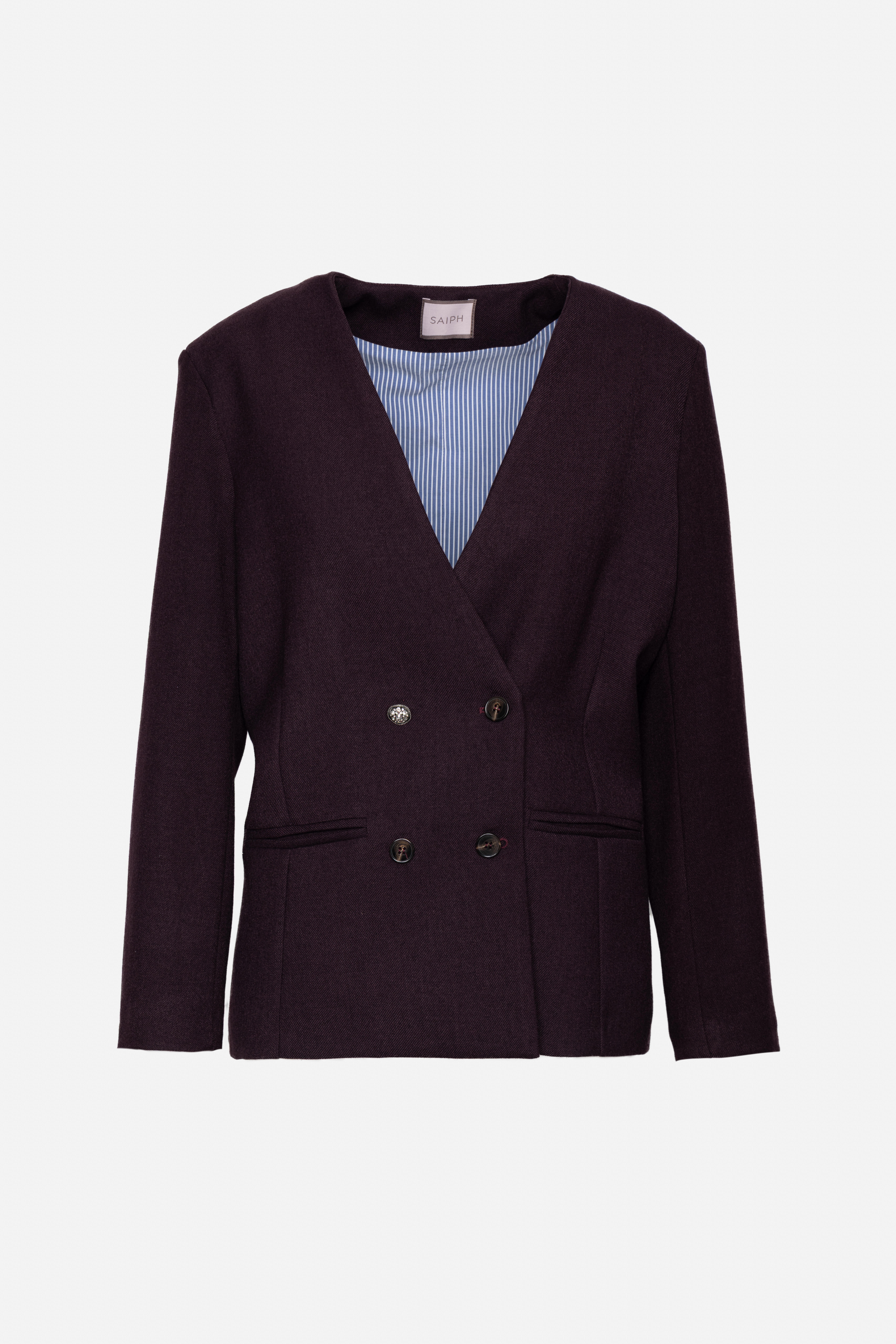 Taillierte Jacke ohne Kragen