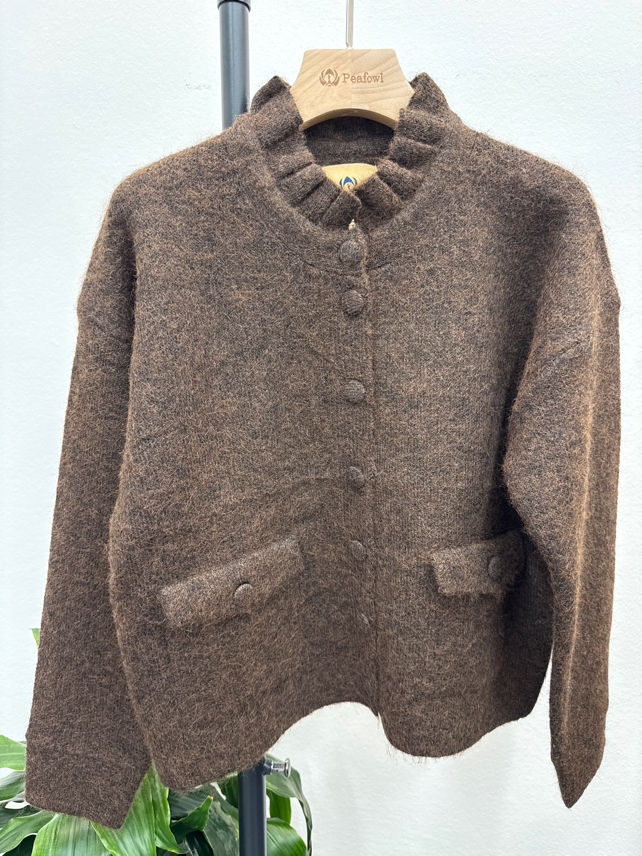 Cardigan mit Rüschenkragen