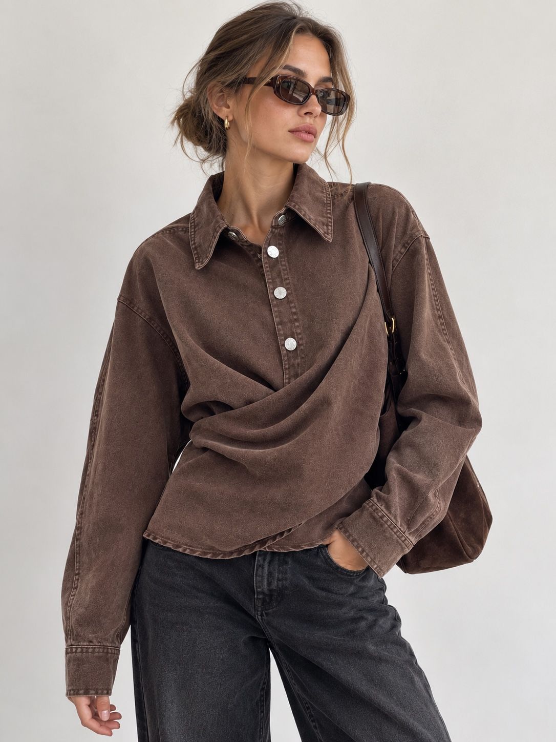Oversize-Hemd mit Kragen