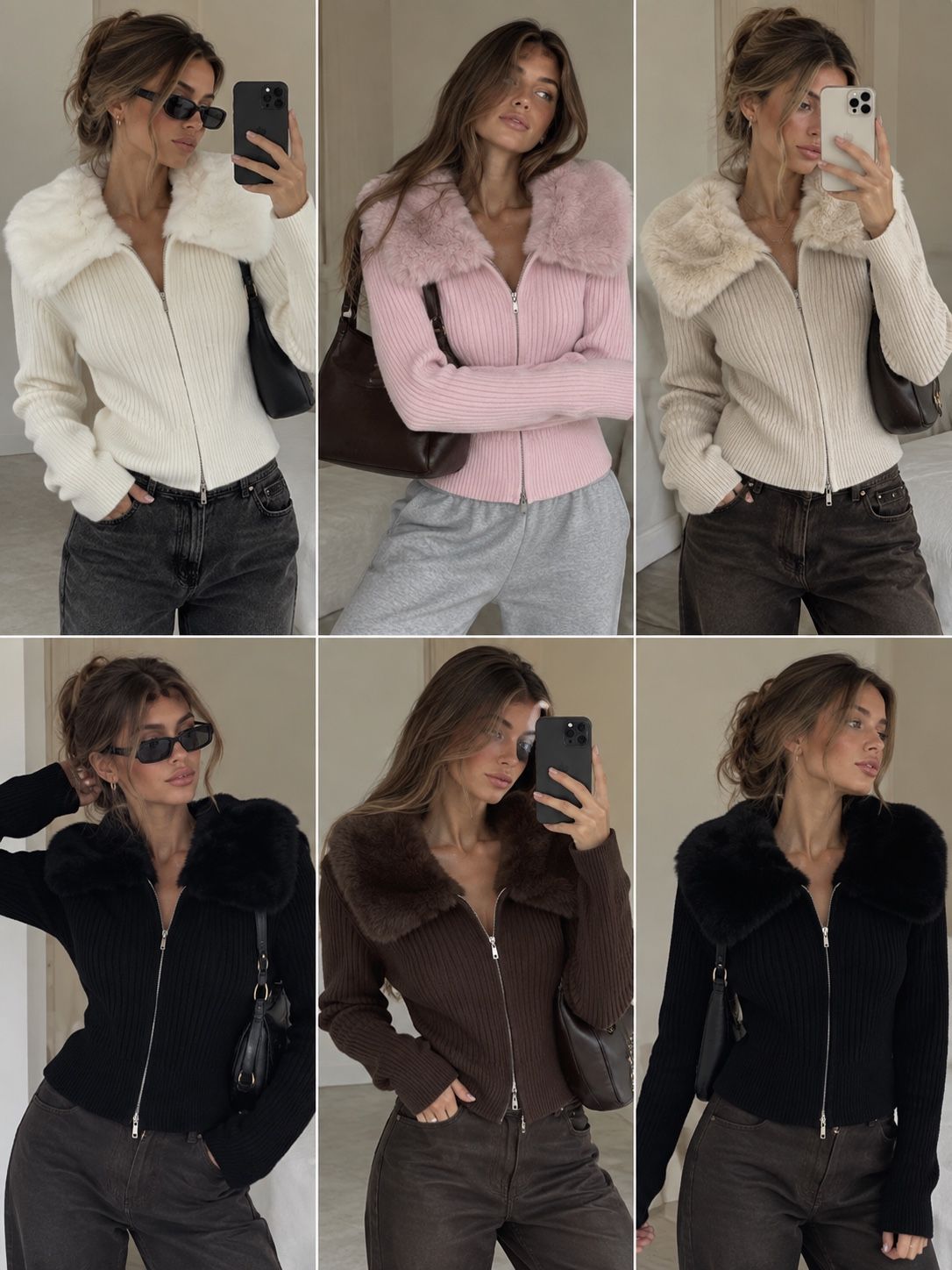 Figurnaher Cardigan mit Kragen