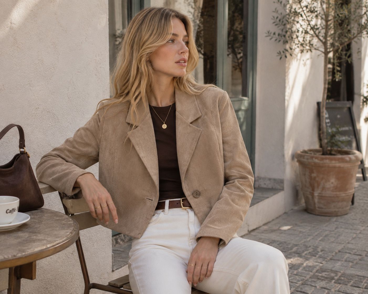 Kurze Blazerjacke mit Revers