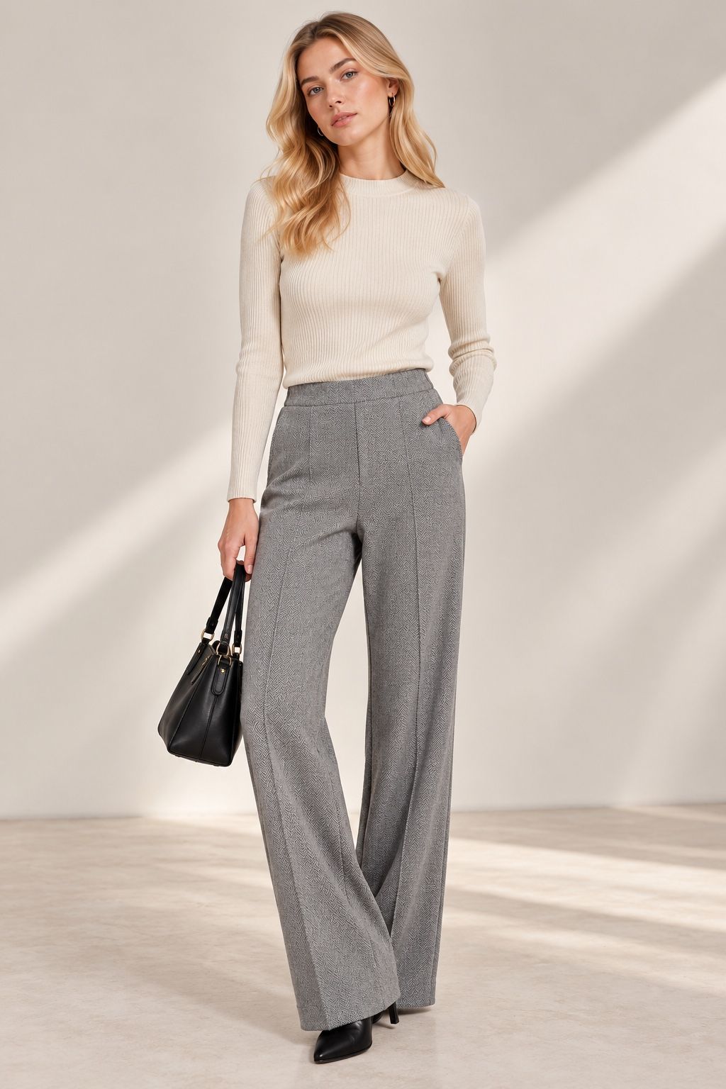 High-Waist Wide-Leg Hose