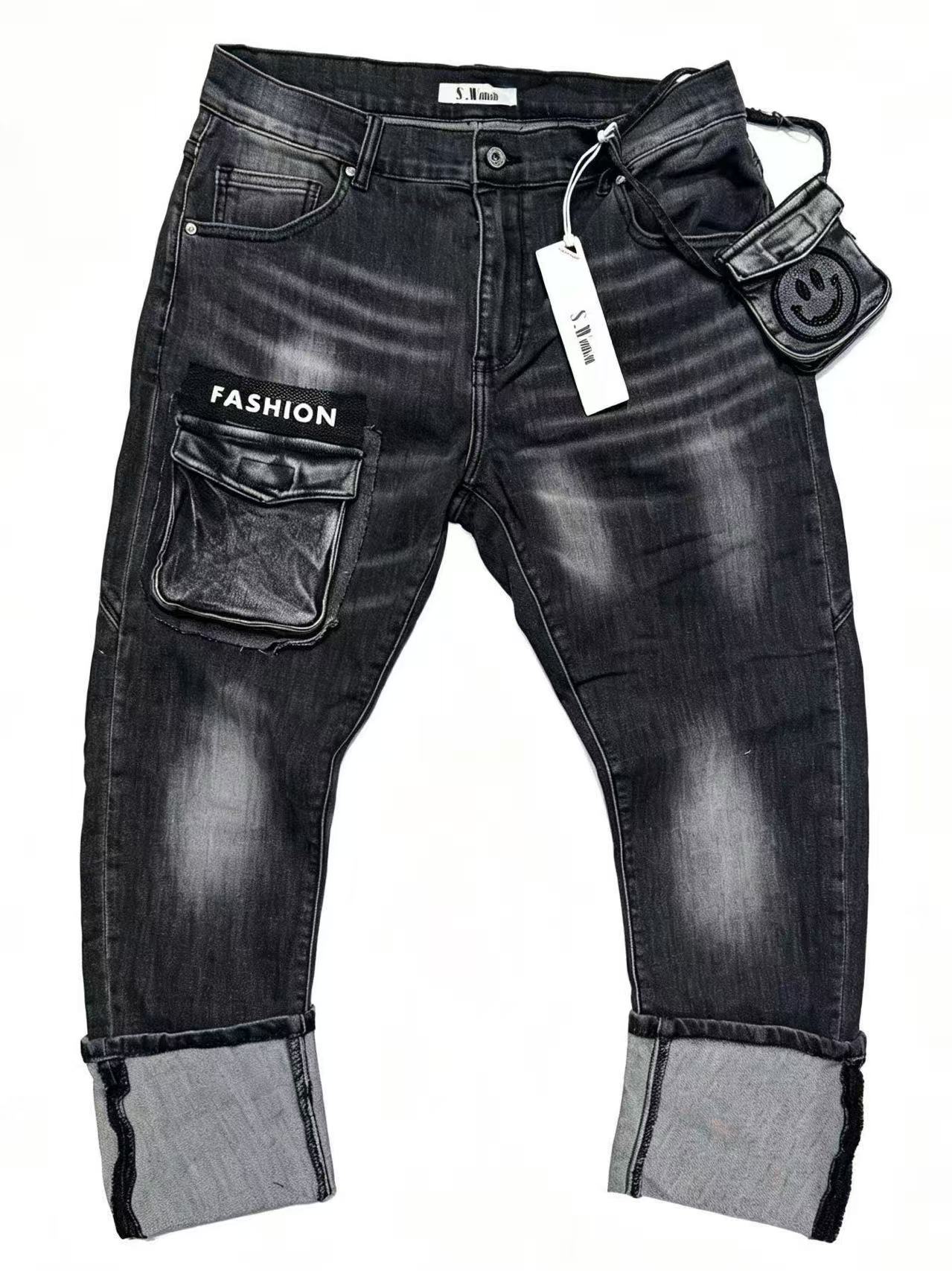 Schmale Cargo-Jeans