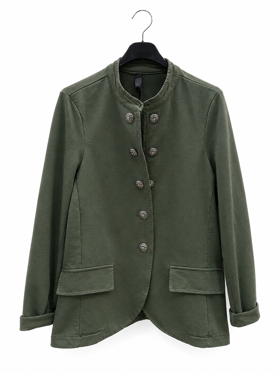 Kragenjacke in Hüftlänge
