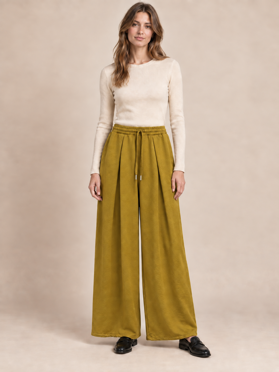 Wide-Leg-Hose mit Kordelzug