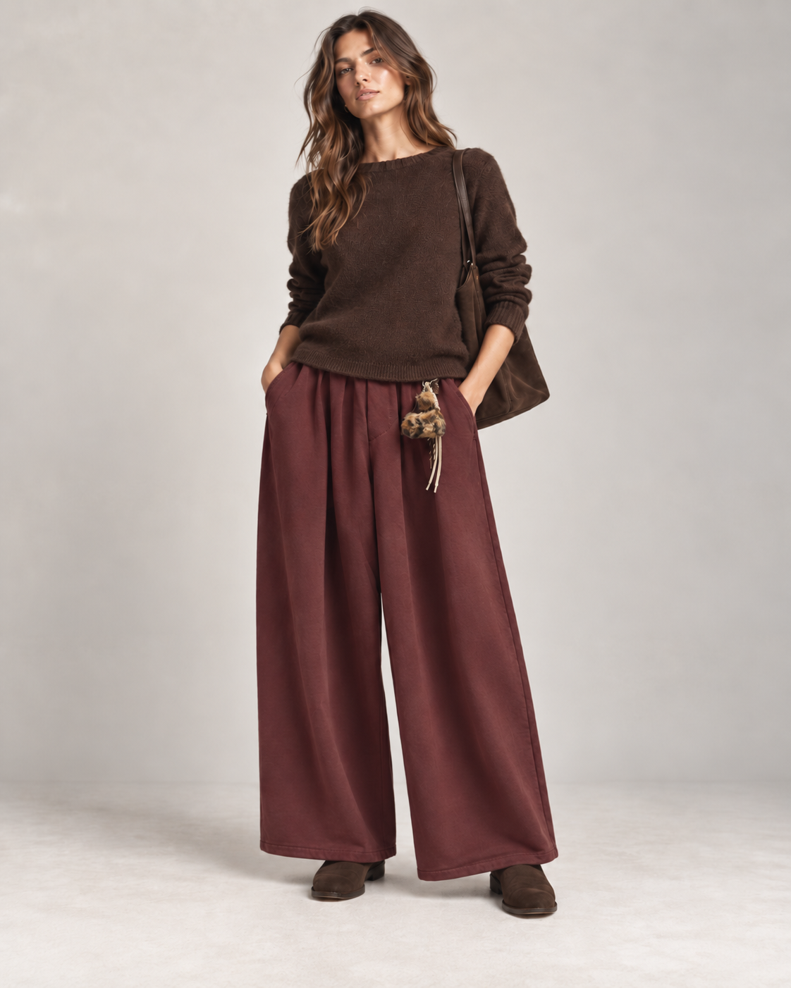 Weite Hose mit Falten