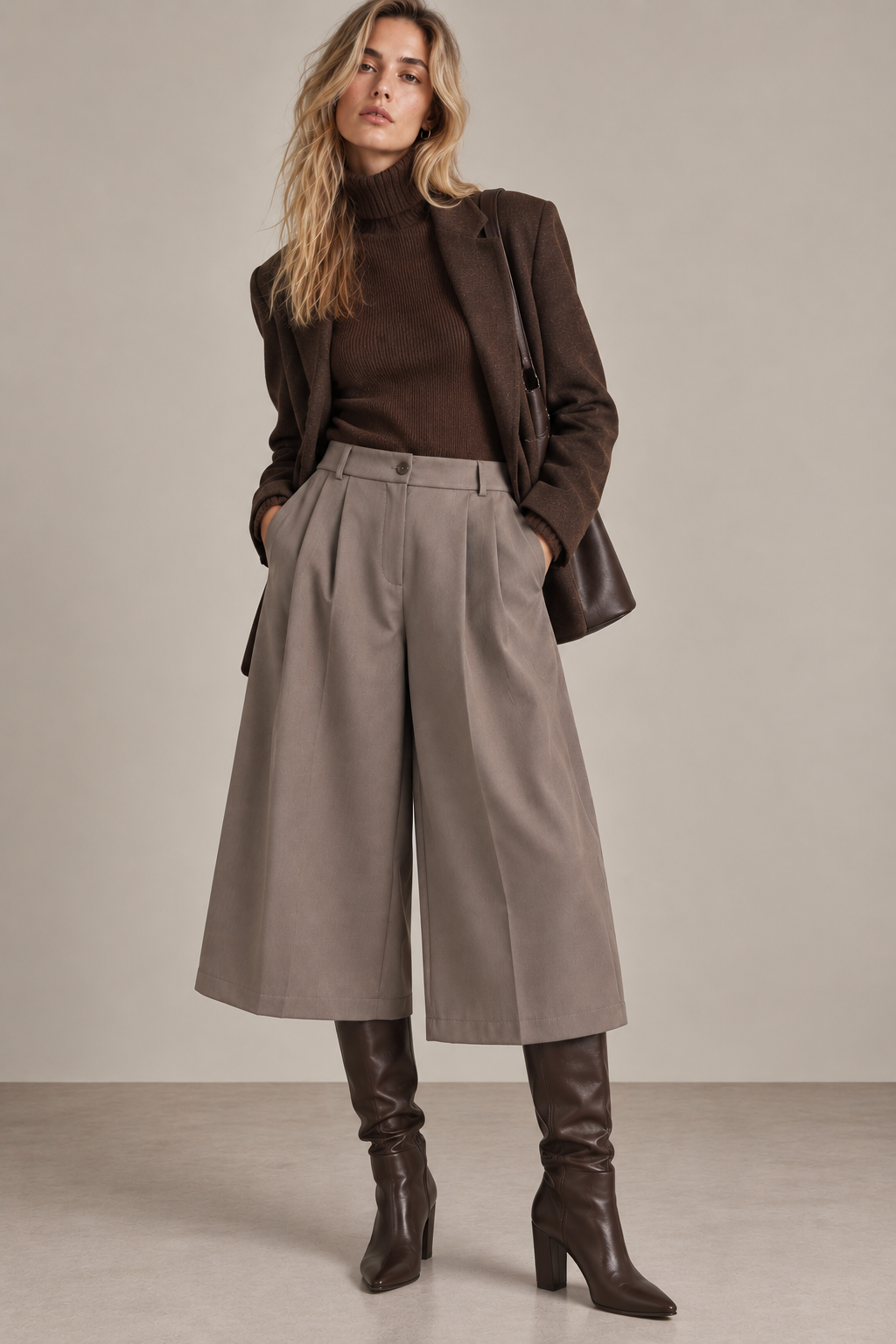 Midi-Culotte mit Falten