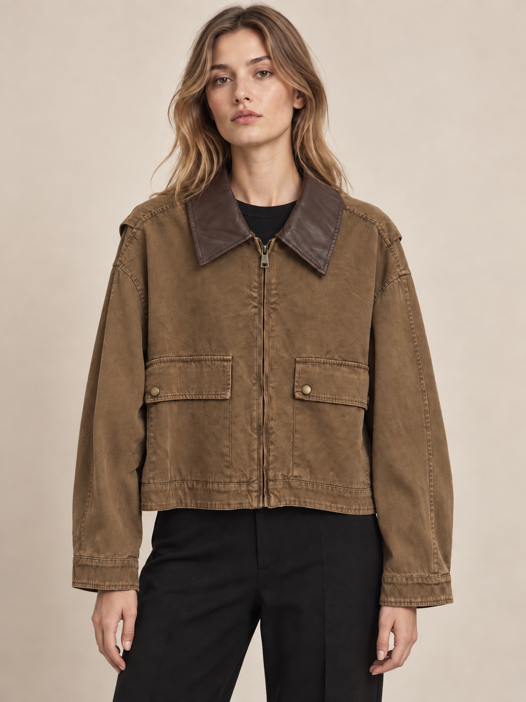 Oversize-Jacke mit Kragen
