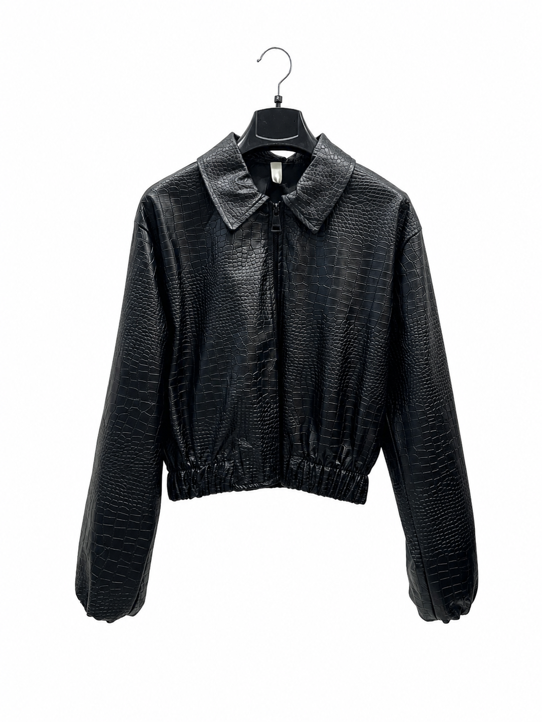 Oversize Cropped Jacke mit Hemdkragen
