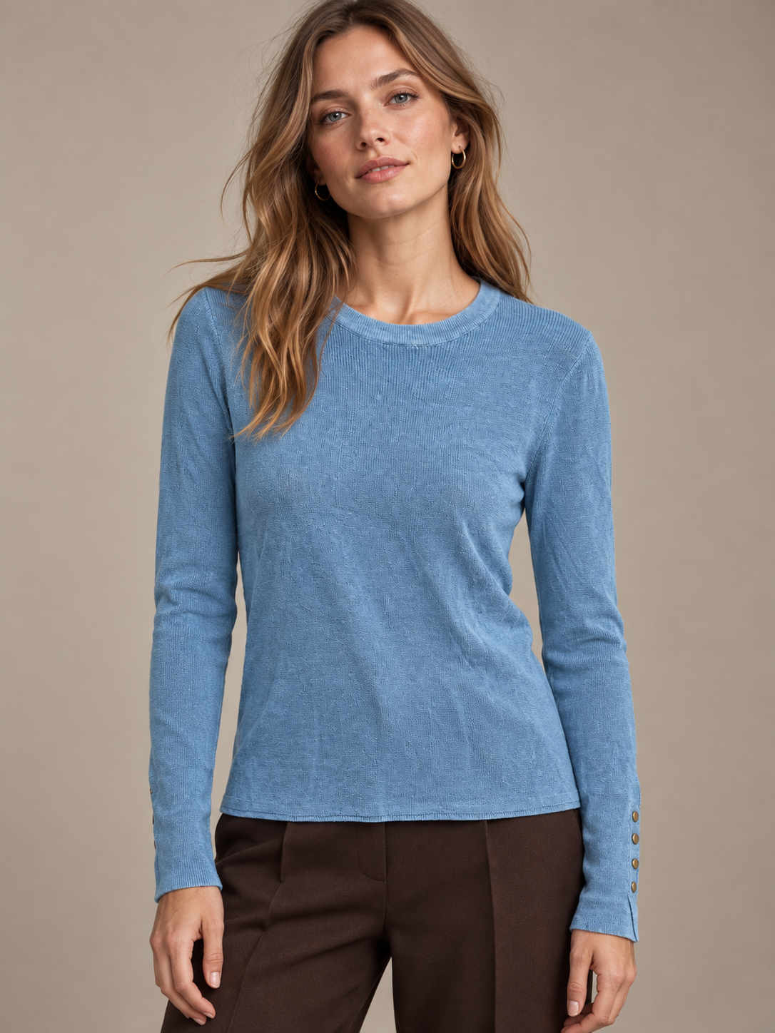 Gerippter Taillierter Pullover