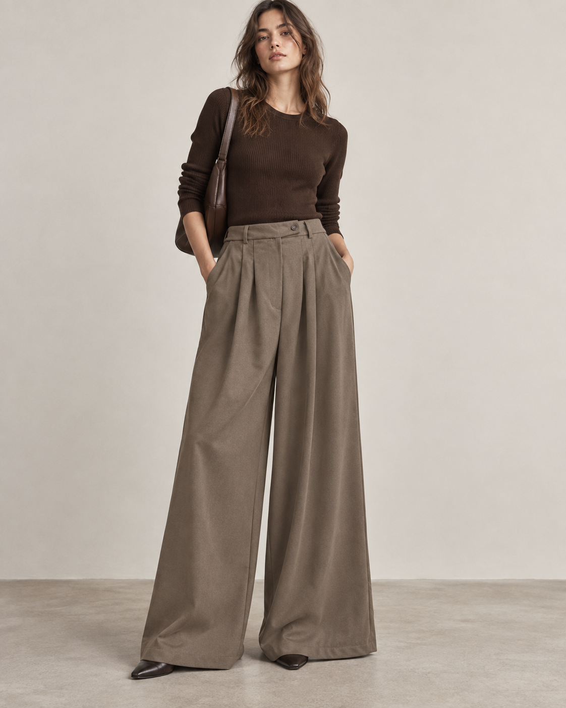 Weite Hose mit hoher Taille