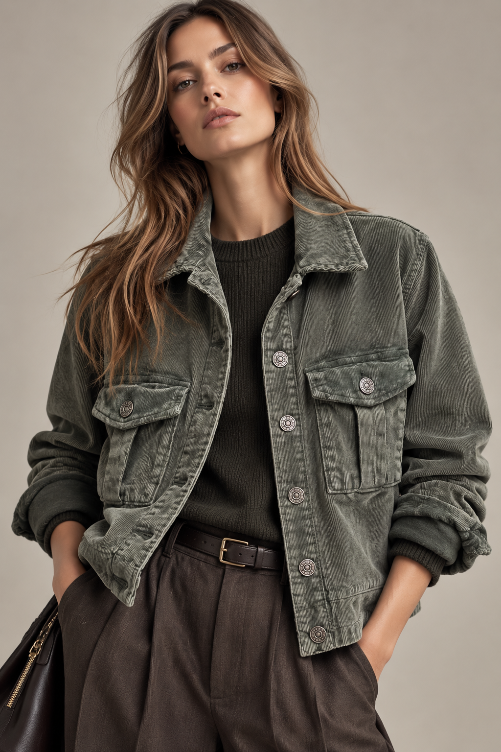 Kurze Cordjacke
