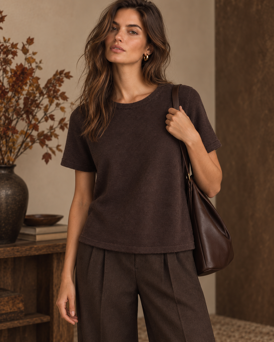 Feines Kurzarm-Strickshirt