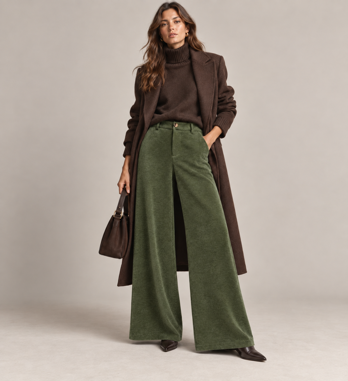 Wide-Leg-Hose mit Plisseefalten