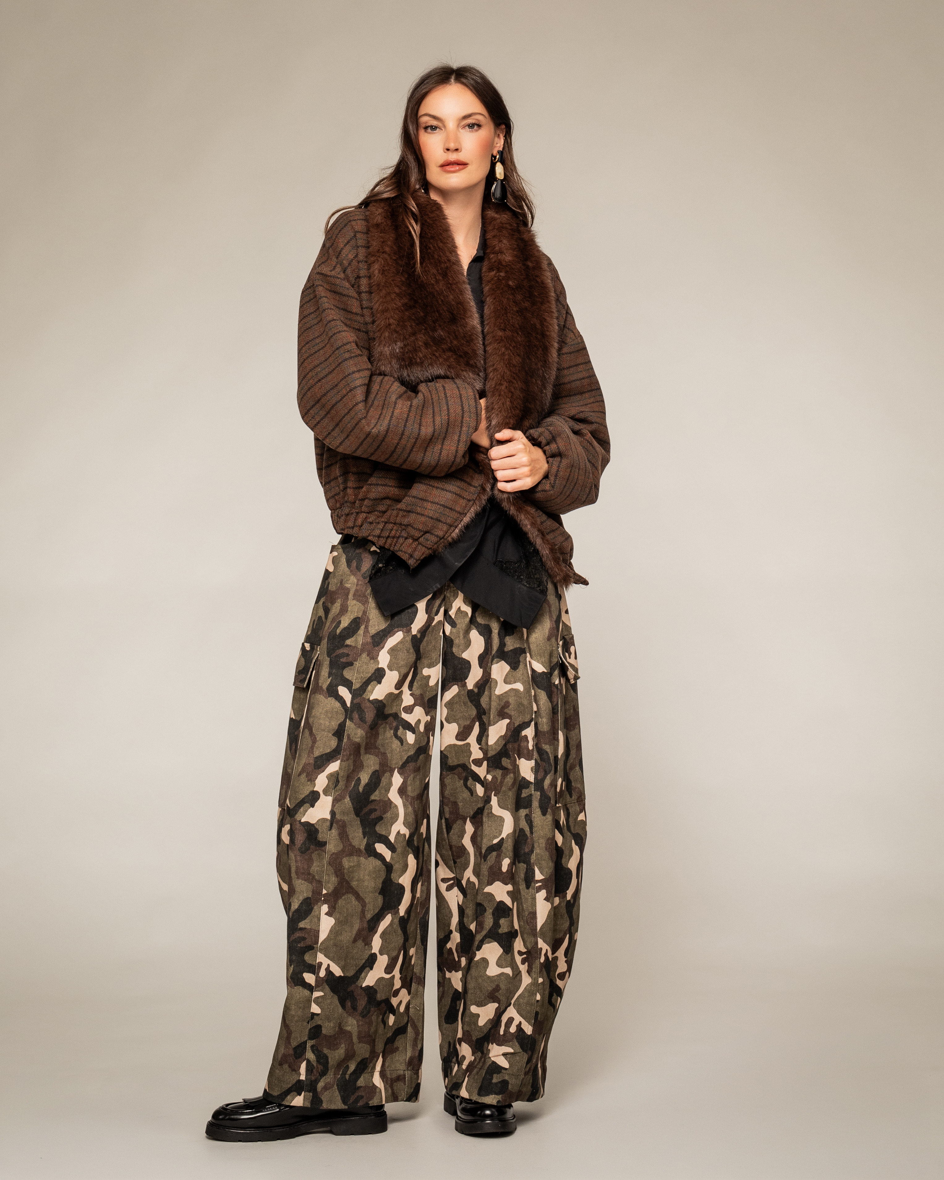 Oversize-Jacke mit Streifen