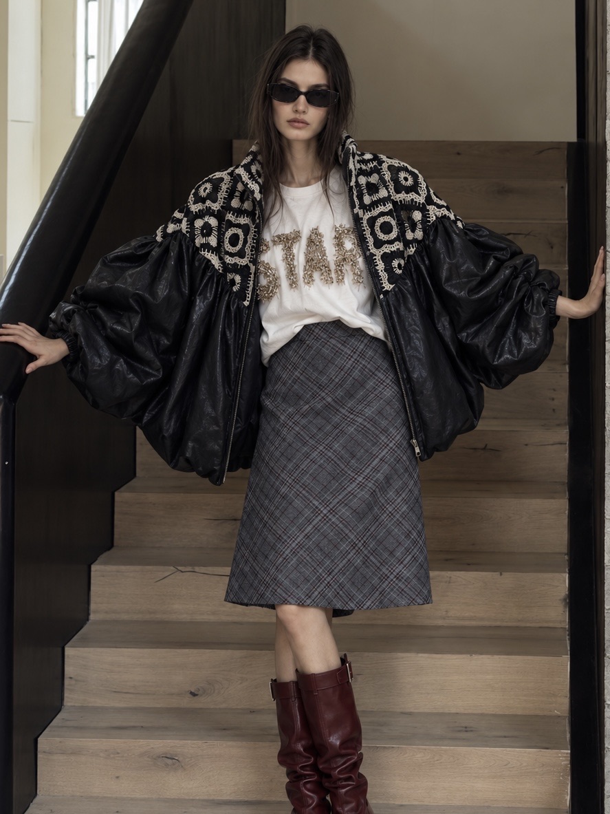 Oversize Bomberjacke mit Stehkragen