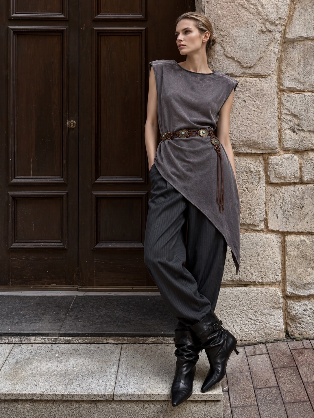 Ärmelloses Midikleid